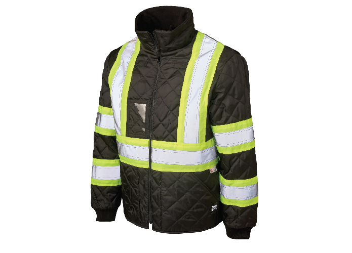 Tough Duck® Quilted Safety Trucker Jacket - Zipper Closure
